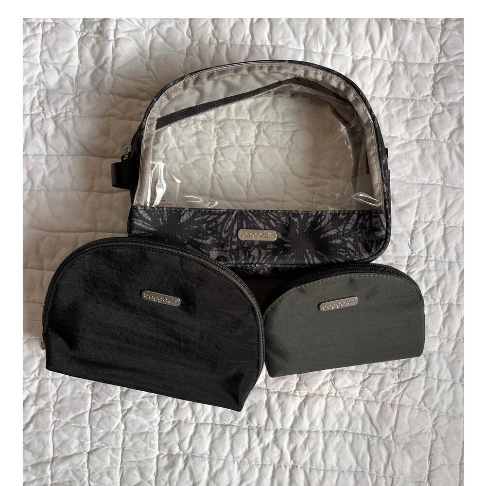 Baggallini Travel Clear Cosmetic Case Medium 3 Piece Set